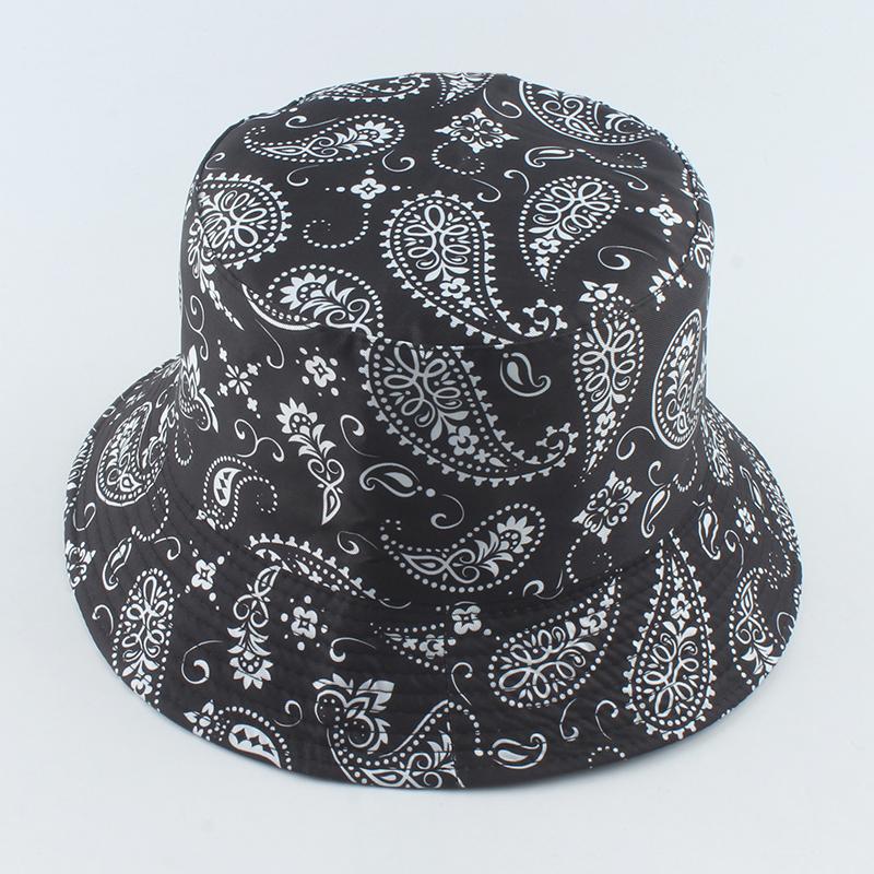 Herren Damen Fischerhut Vintage Print Eimerhut Wende Bob Hut Damen Retro Hip Hop Kappe Gorros