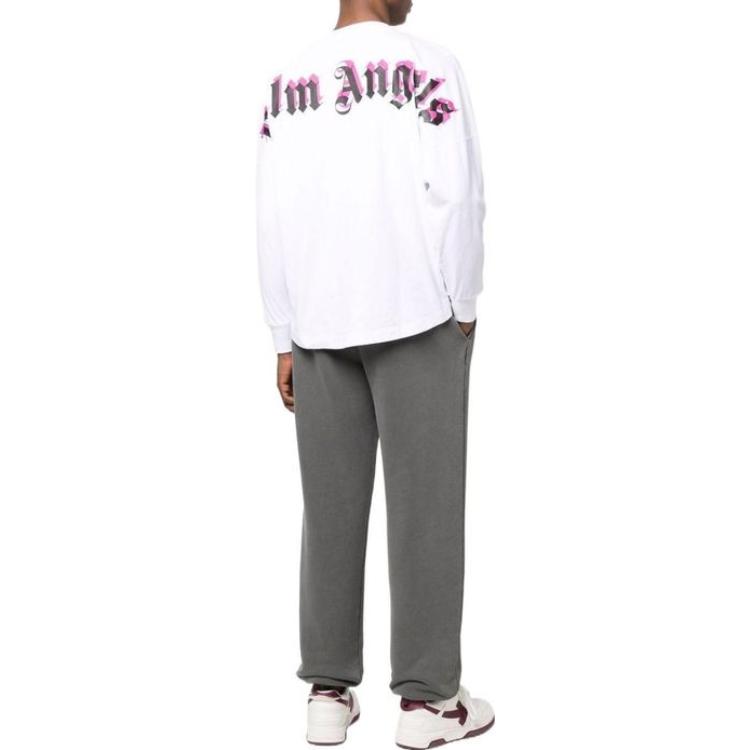 Palm Angels Double Logo Print T Shirt Pmab001c99jer0030132