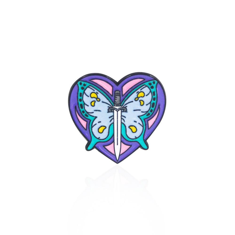 Jojos Bizarre Adventure Jolyne Cujoh Heart Butterfly Metal Brooch For Anime Fans Style I