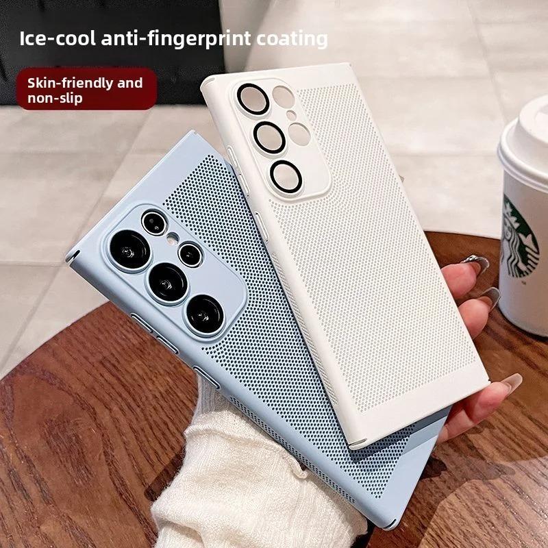 For Samsung S26 Ultra Case Heat Dissipation Hard Phone Cases for Galaxy S26 Plus S26Edge Cooling Honeycomb Mesh PC Cover Shell