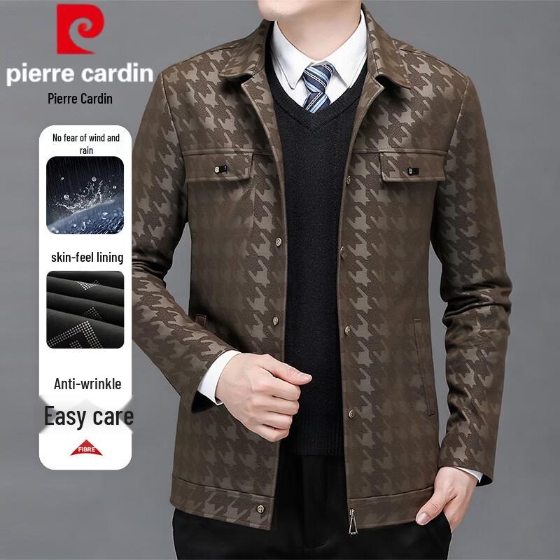 Pierre Cardin Men's Business Casual PU Leather Jacket