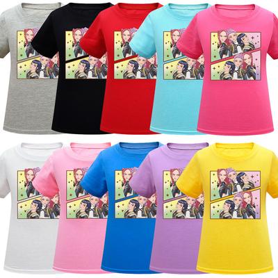 Kids Girls Anime Cartoon K-POP Printed Casual Short Sleeves T-Shirt Top