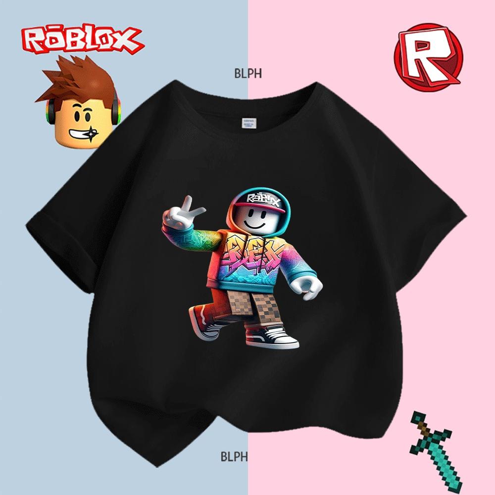 Trendy Roblox-Inspired Kids T-Shirt with Colorful Graffiti Design, Cool Hoodie Style for Boys/Girls 100