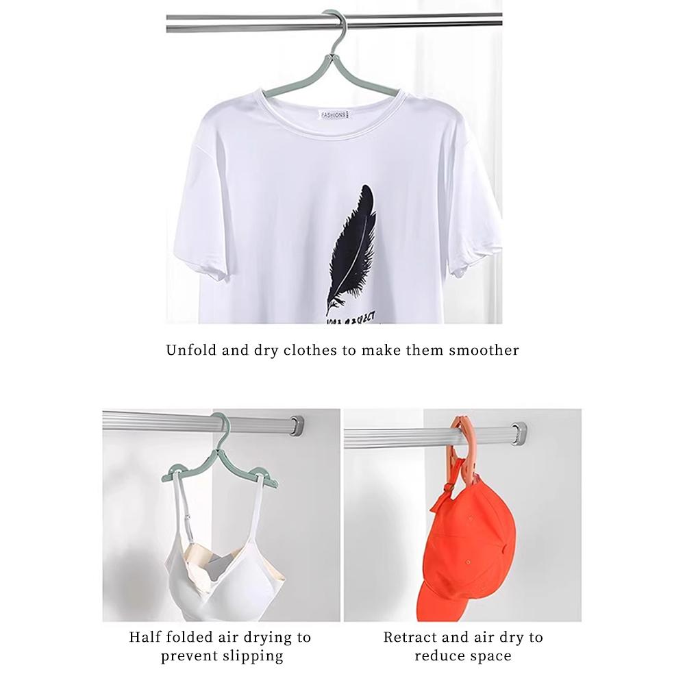 5/10pcs Folding Travel Hangers Portable Random Color Plastic Non Slip Closet Drying Rack Space Saving Home For Dress Pants Suit