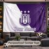 Anderlecht FC Logo Personalized Tapestry Support Custom Name, Wall Art Home Decoration