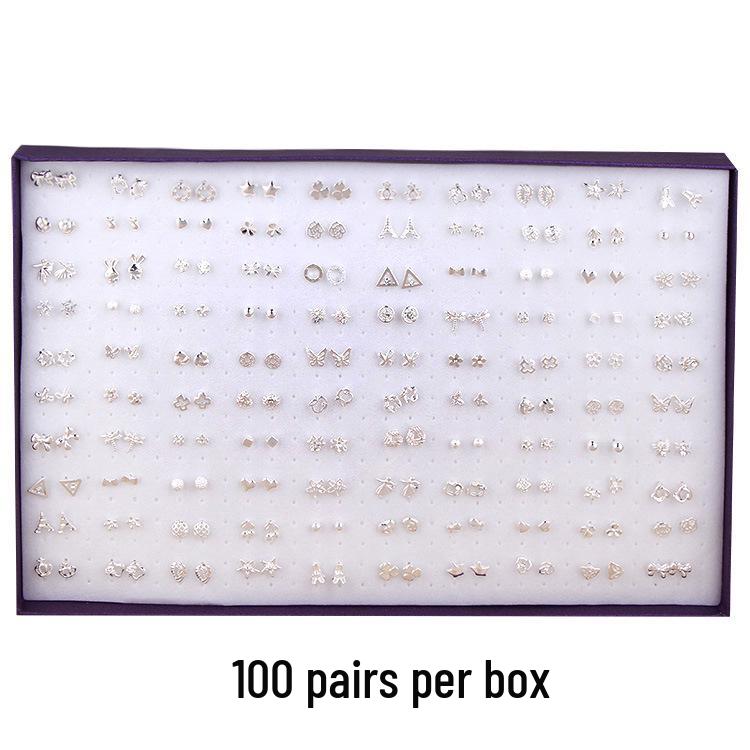 

Korean Style Colorful Assorted Stud Earrings - 100 Pairs
