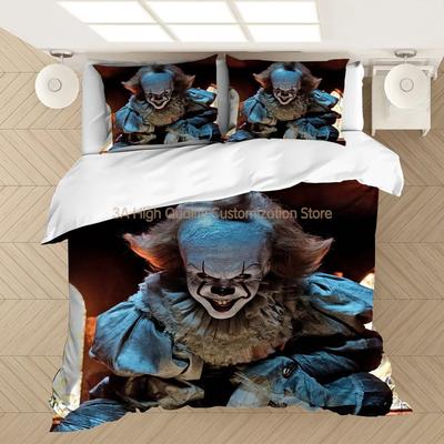 Pennywise-IT Bedding Set Duvet Covers Horror Movie Clown Series Comforter Bedding Sets Bedclothes Bed Linen(NO Sheet) AYR
