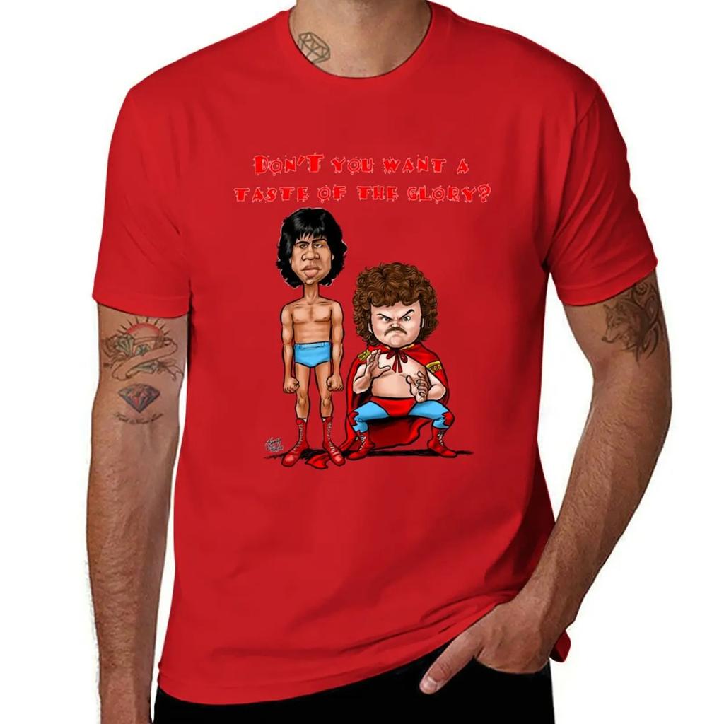 Nacho Libre Taste of the Glory T-shirt Funnys Oversizeds Mens Plain T Shirts