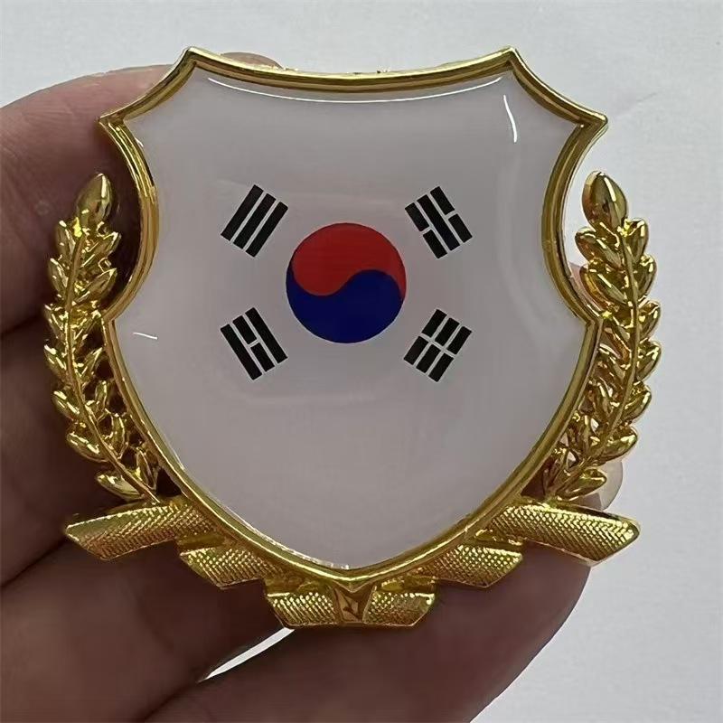 Metalowa Flaga Narodowa Samochodowa Naklejka Samochodowa Chiny Stany Zjednoczone Niemcy Francja Wielka Brytania Włochy Japonia Wietnam Korea Południowa Naklejka z Emblematem Bocznym