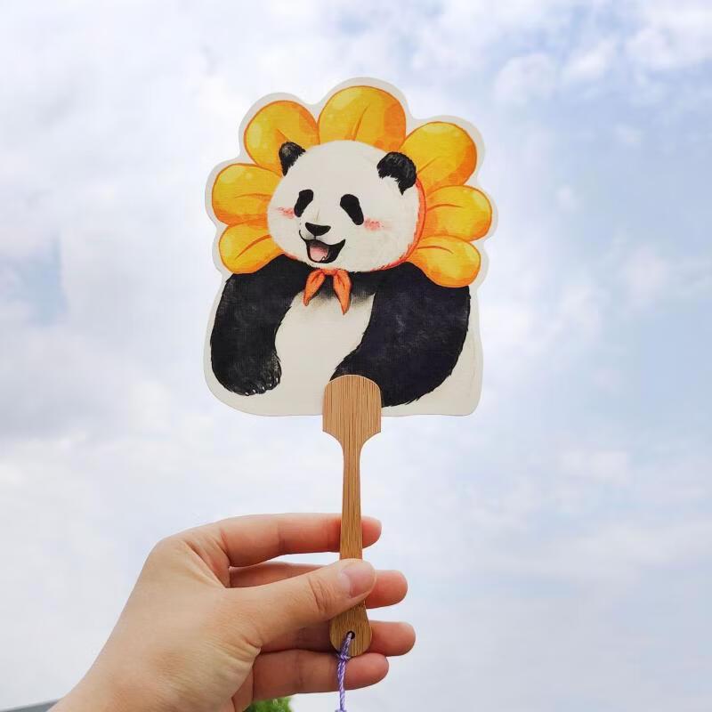 Китайские ручные расписные веера с пандой Qingxi Yilin (5-Pack)