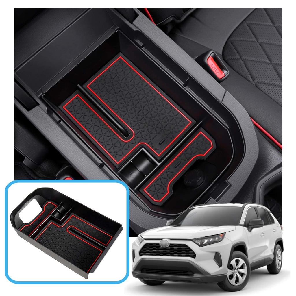 Ruiya New Toyota RAV4 50 Series 2020 2019 Exclusive Console Box Center Tray Interior Parts Small Item Storage ABS Material No Rattle Noise 6 Colors To