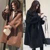 Plus Size Women's Autumn Winter Woolen Trench Coat Korean Style Loose Mid-Length Woolen Coat for Female Students