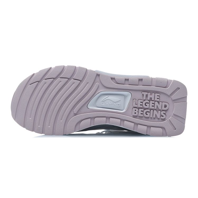 Li Ning Comfortable Versatile Non-Slip Shock Absorbing Wear-Resistant Breathable Lightweight Low-Top Running Shoes Kids sneaker Purple Gray YKCR014-4