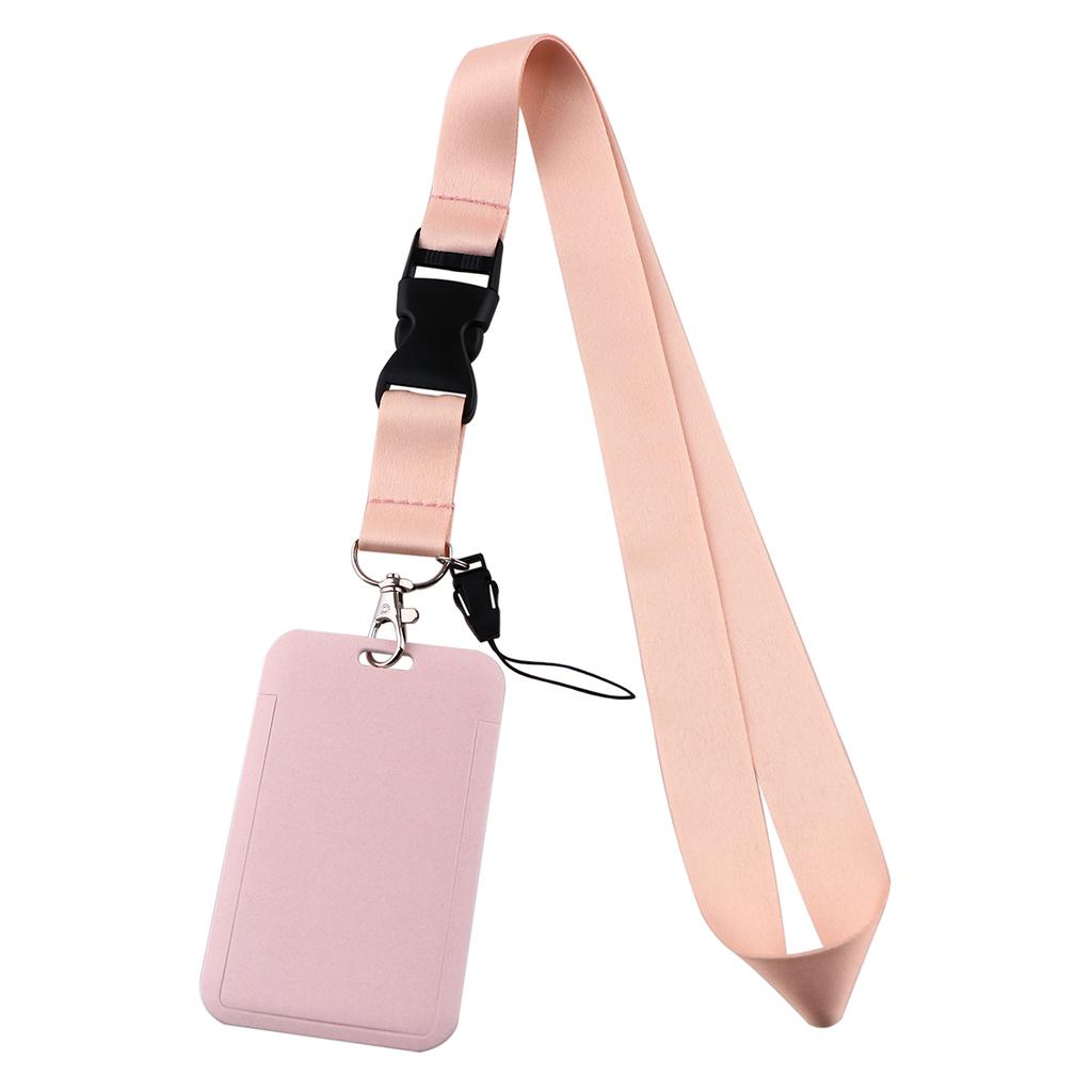 Pure Color Credential Holder Lanyard For Keys Neck Strap Id Card Badge Holder Key Chain Key Rings Accessories Christmas Holiday Gifts