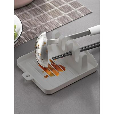 Kitchen Spatula Rack Soup Spoon Mat Chopsticks Rack Household Countertop Spatula Drain Pot Lid Rack Gray 1