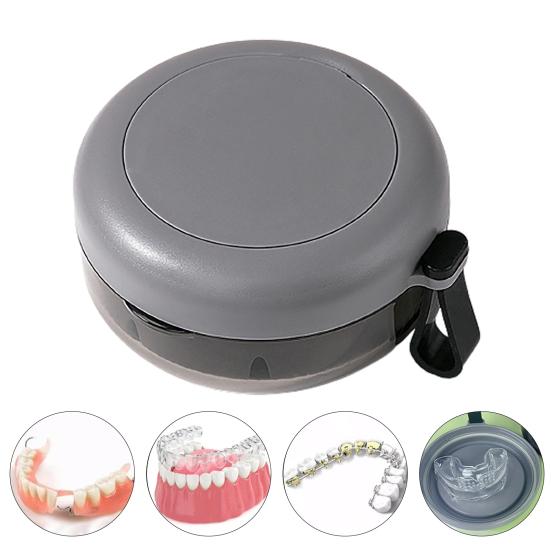 Yousheng Portable Denture Case with Mirror RemovableTray Leak-proof Compact Denture Bath Storage Box for Braces