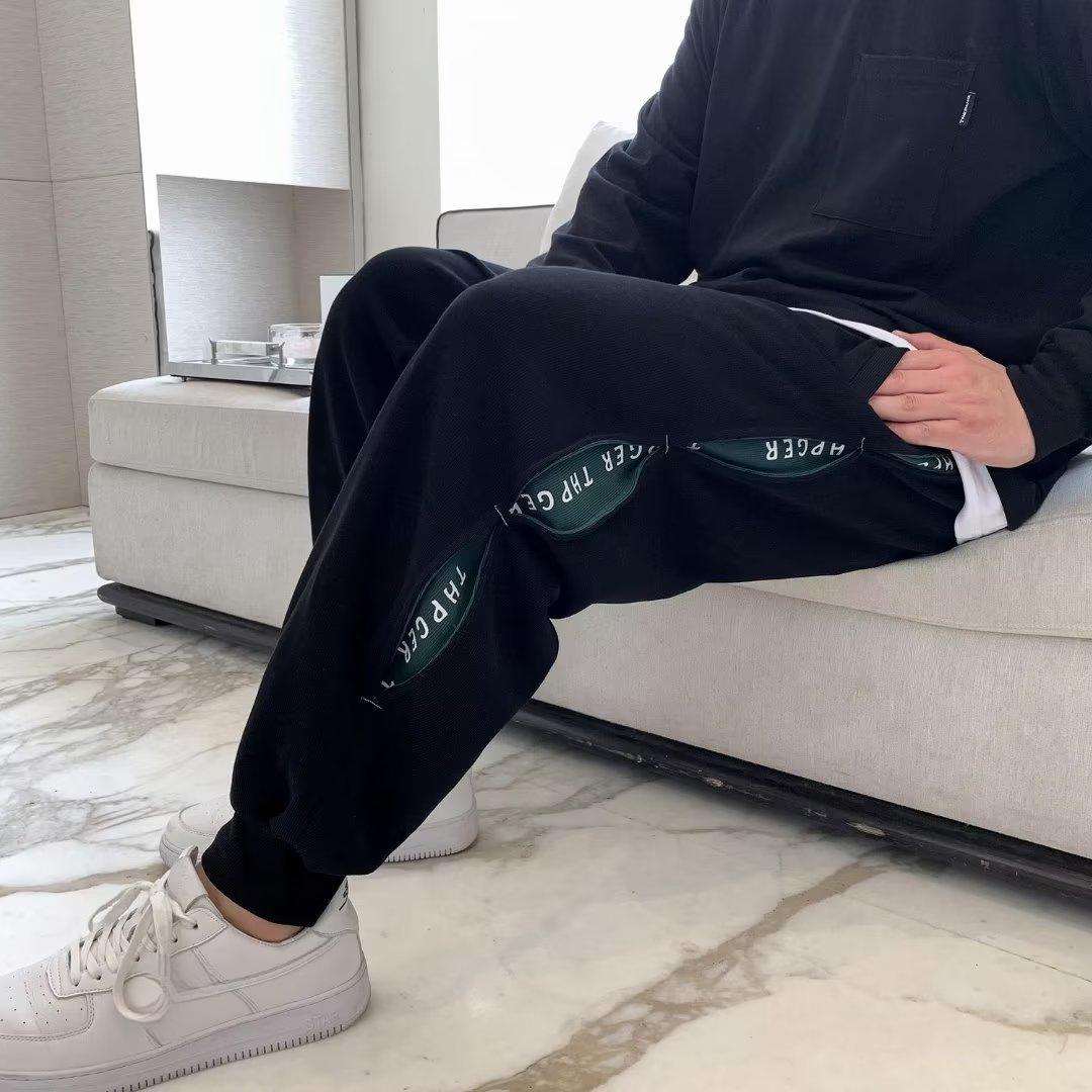 

Модные мужские брюки весной и летом, тонкие повседневные брюки, свободные универсальные модные брюки с ремешками на щиколотке, спортивные девятые брюки, мужская одежда больших размеров