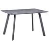 Dining Table, Contemporary Rectangle Kitchen Table with Metal Legs and Spacious Tabletop for Dining Room, Living Room, Dark Grey