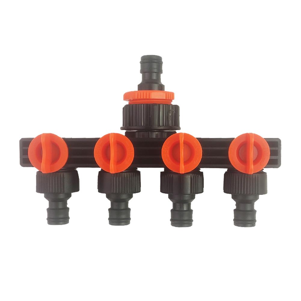 4-Way Tap Adapter Removable Garden Hose Splitters  Four Independent Switches for Outdoor Sprinkler Drip Irrigation System