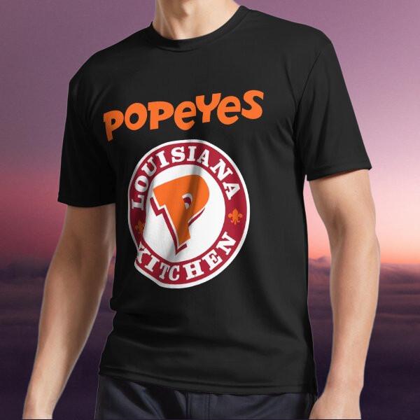 New Shirt Popeyes Louisiana Kitchen cl Active Logo T-Shirt Funny Size S to 5XL M