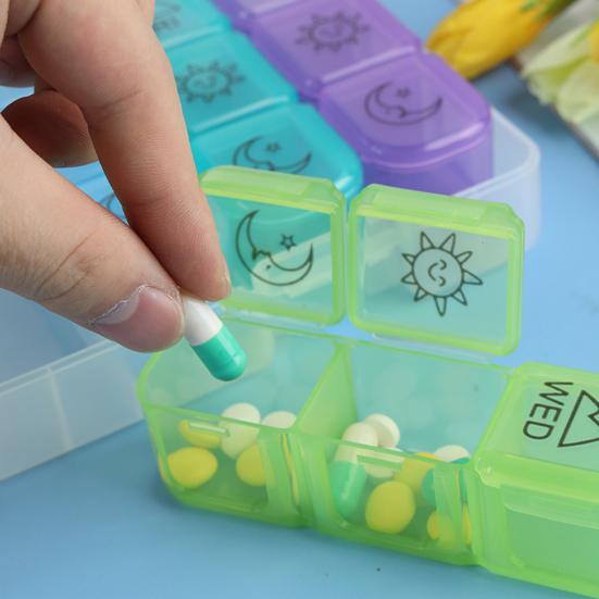 Pill Box Dust-proof Detachable 21 Grids 7 Days Weekly Pill Organizer for Supplement