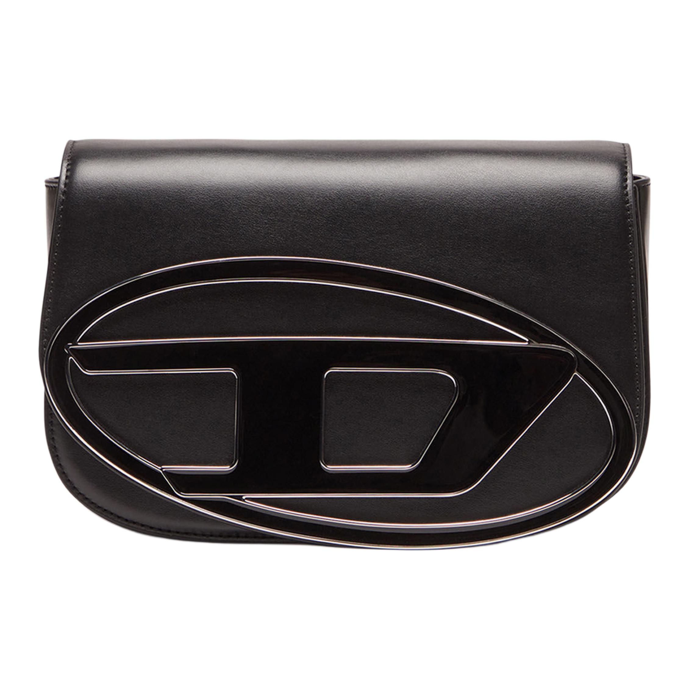 Diesel Magnetische Klapsluiting Verstelbare Afneembare Schouderband Leer Handvat Crossbody Schoudertas Medium Dames tassen Zwart X09568PR818 Basic Set (Bag+Dust Bag)