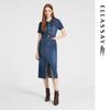 Women's Summer Retro Cotton Blend Denim Shirt Dress