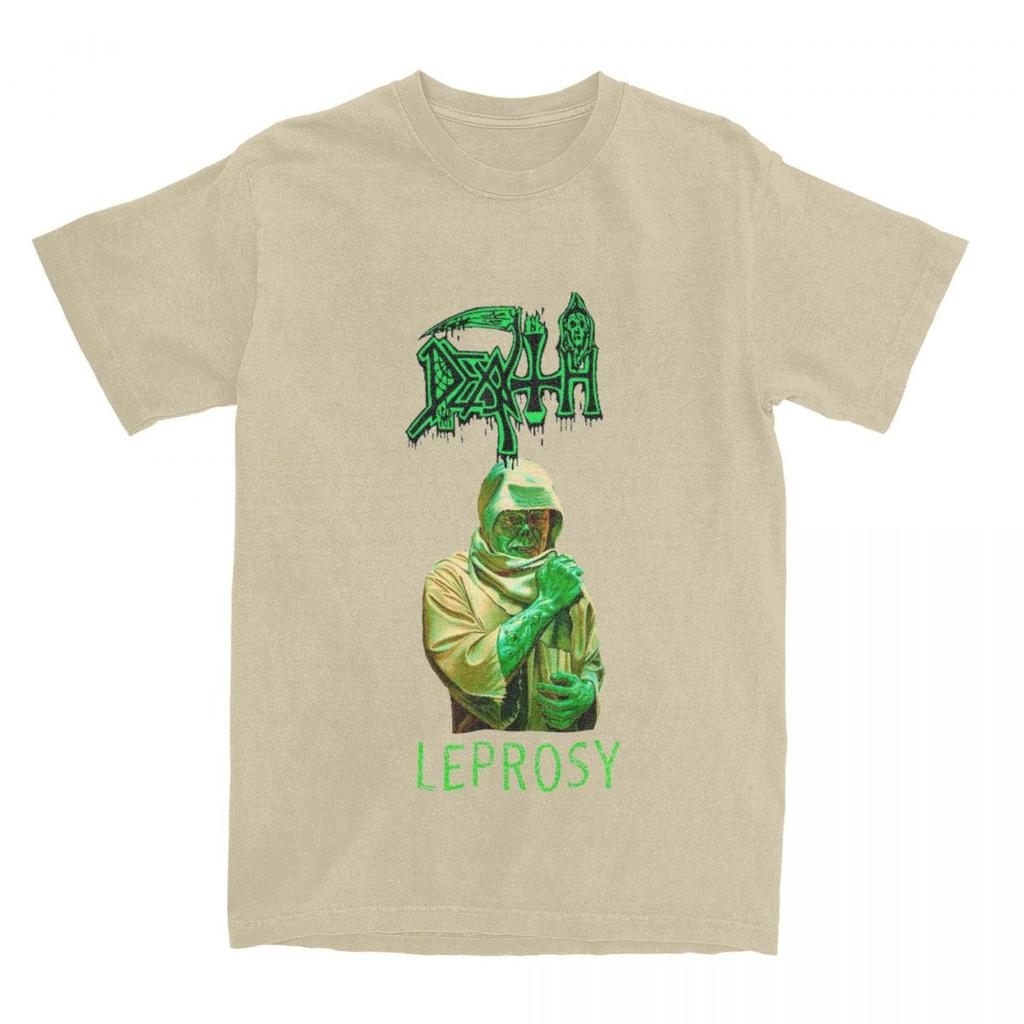 Men's T Shirt Death Leprosy Death Metal T Shirts Harajuku Rock Music Band Beach Tees Y2K Fun Custom DIY Cotton Tops Plus Size