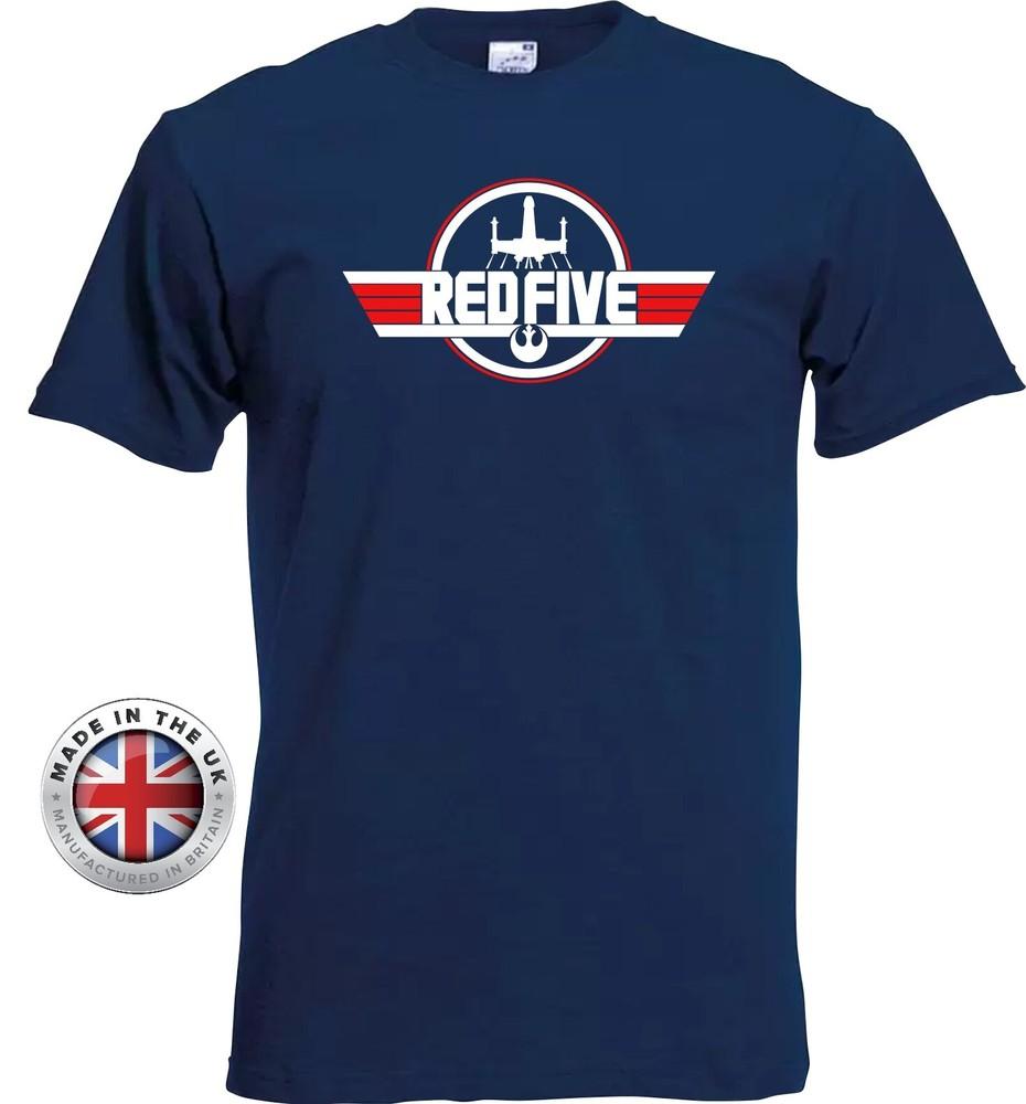 

STAR WARS Rebel RED 5 TOP GUN style Navy or Black printed T-Shirt. Unisex/Fitted XL