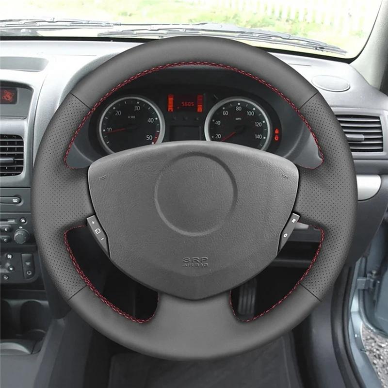 Ized DIY Car Steering Wheel Cover For Renault Clio 2 Twingo 2 Dacia Sandero 2001-2014 Steering Wrap Microfiber Leather