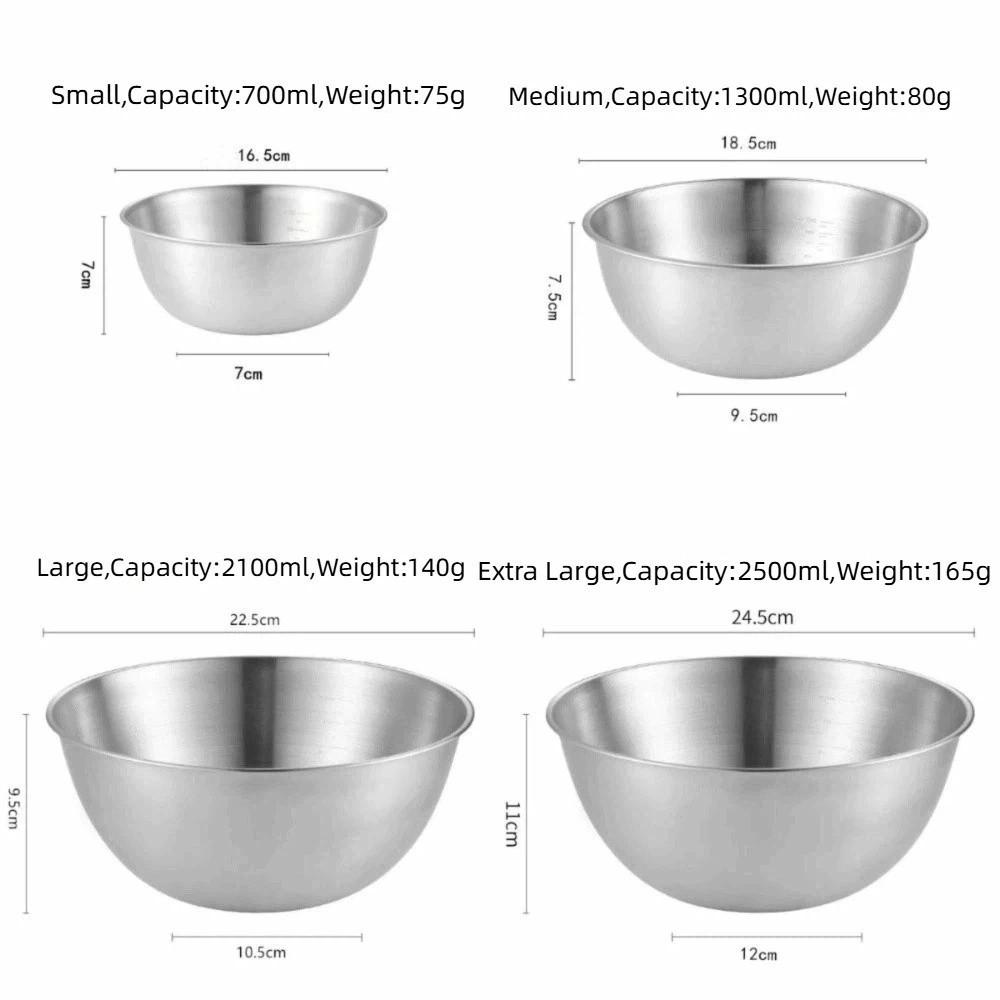 3Pcs Large Capacity Mixing Bowls Stackable Baking Food Storage Containers Cooking