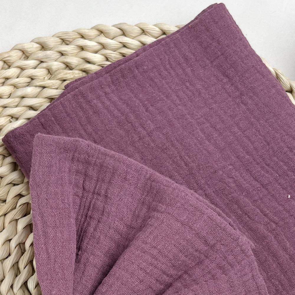 Baumwollstoff weich 100% Baumwolle Unifarbe Double Gauze für DIY Handwerk Nähmaterial Kleid Handtuch Bettwäsche Mulltuch Tischläufer Stoff