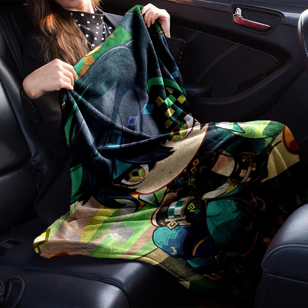 1Pc Genshin Impact Anime Character Blanket Soft Comfortable Polyester Blanket All Season Use Suitable Bedroom Office Outdoor Christmas Gift Choice Pri