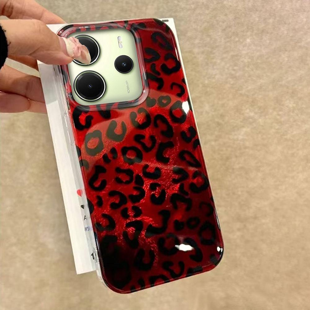 Retro Red Leopard Vortex Texture Phone Case for Xiaomi Redmi Note 14 13 12 11 11S 10 9 8 Pro 9C 13C 14C A5 A3 A4 A3X 9C A1 Cover
