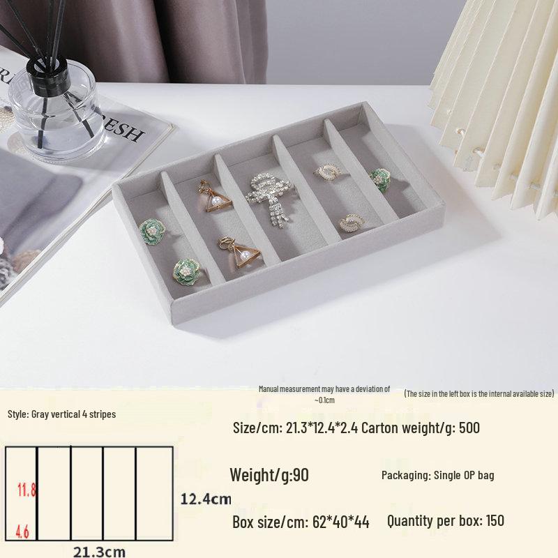 Velvet Jewelry Box – Ring and Earring Tray with Bracelet Compartment