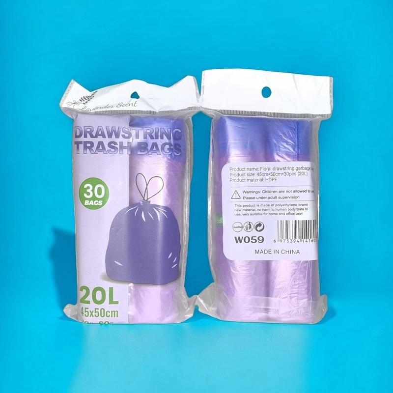 

Мусорные мешки с ароматом на шнурке 45x50 см - утолщенные большие ароматизированные мусорные мешки с ручками, 4 аромата (Роза/Лаванда/Лимон/Ваниль) Approximately45X50cm