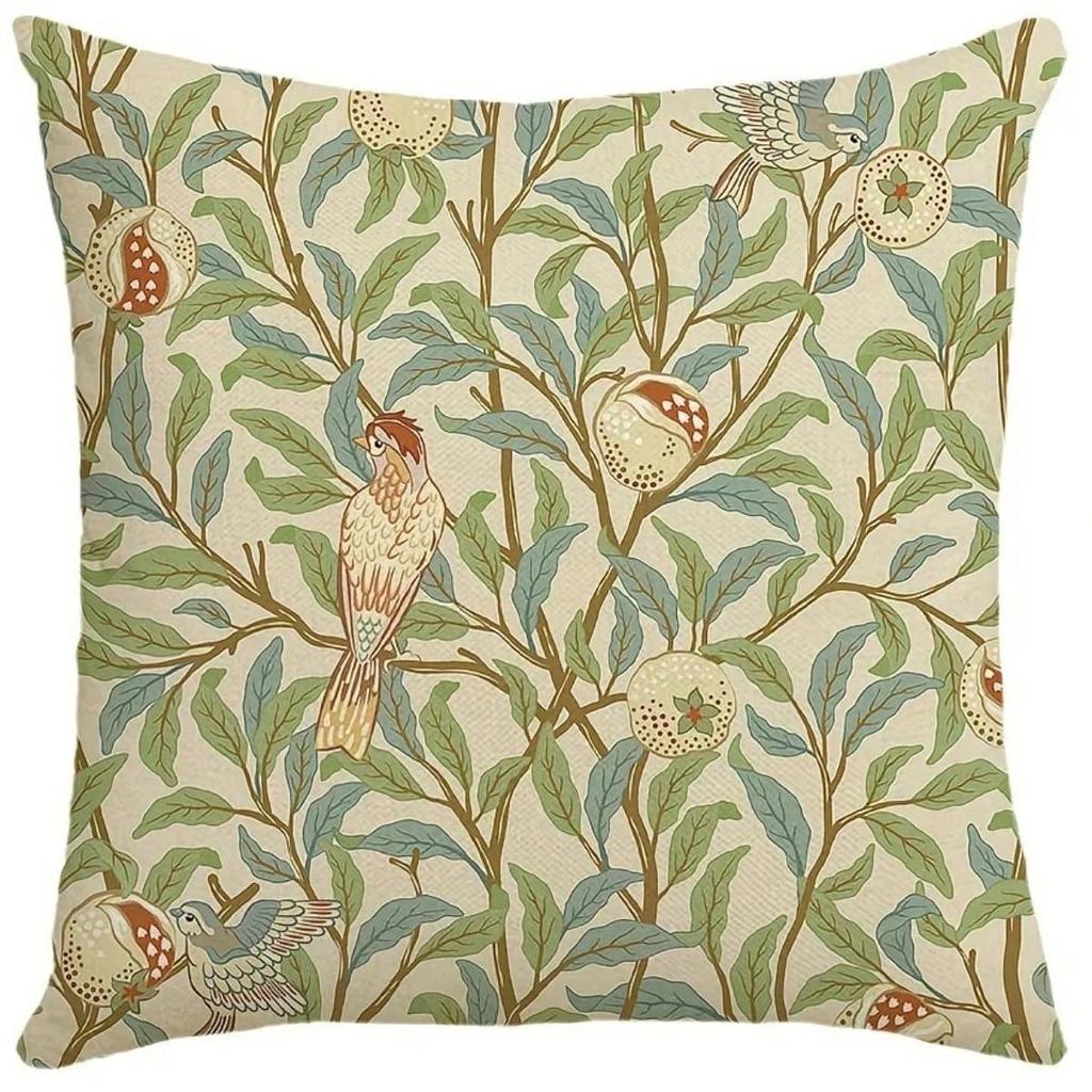 1Pc Strawberry Flower Pillow Cover Farmhouse Printed Pillowcase Suitable For Home And Office Decoration Single Sided Printing