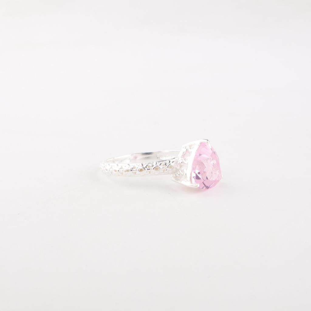 Morganite Gemstone 925 Sterling Silver Jewelry Handmade October Birthstone Ring CZR-10-3