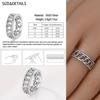 925 Sterling Copper Blue Ocean&Butterfly&Colorful Candy&Star&Retro Chain Wide Face Ring Ladies' Zircon and Accessories