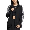 adidas Neo Three-Stripe Zippered Loose-Fit Jacket Unisex Jacket Black IA6909