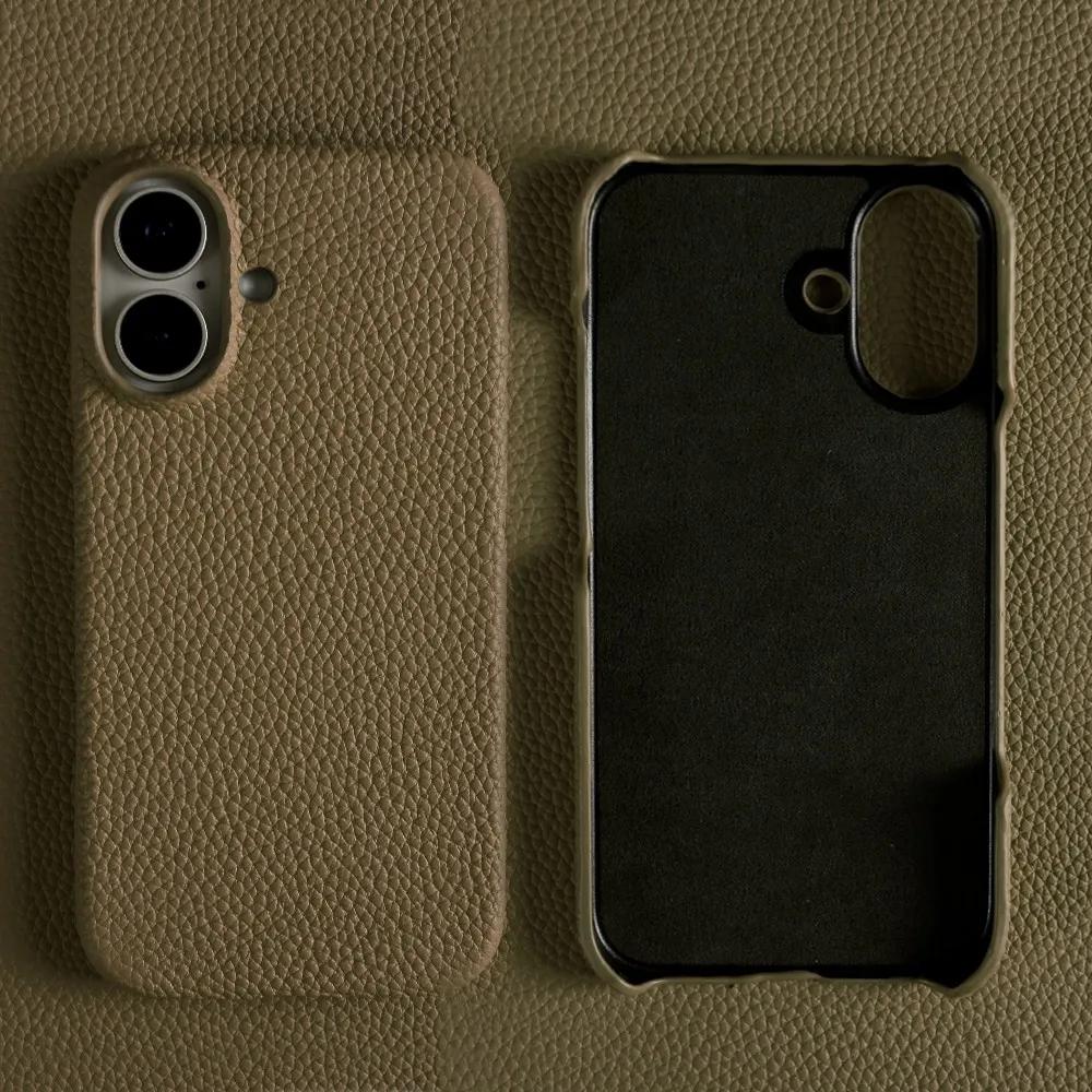 For iphone 16 Pro Max case Luxury Genuine Leather Cover Back Etui Coque Shockproof for Funda iphone15 14Pro 13 XR XSMax Carcasa