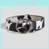 Vintage Cow Pattern Faux Leather Belt With Alloy Buckle For Stylish Girls