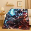 3D Kratos God of War Games Cartoon Gamer Flannel Blanket,Ultra Soft Warm Plush Throw for Home Bedroom Bed Sofa Cover Picnic Kids