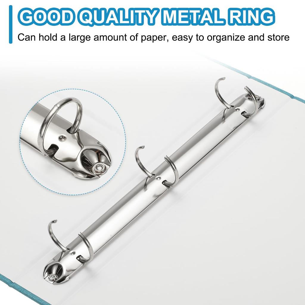 PATIKIL 3-Ring Binders, A4 Size, Set of 2, Sky Blue, for Business, Home, and Classroom Use