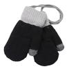 Kids Winter Double Layer Thick Warm Full Finger Stitching Knitted Gloves