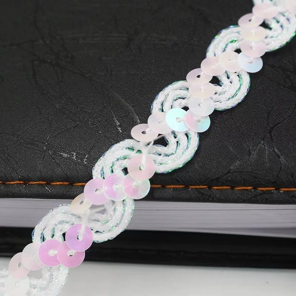 DIY Sewing Sequin Lace Braided Band 15MM Dress Wedding Tape Decor Ribbon Trim Sewing Clothes Stage