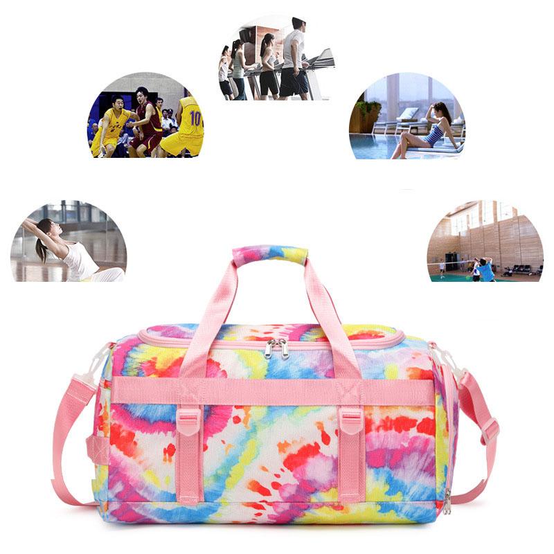 Fashion Tie Dye Travel Bag Sports Yoga Fitness Bag Large Capacity Waterproof Casual One Shoulder Oblique Cross Travel Bag