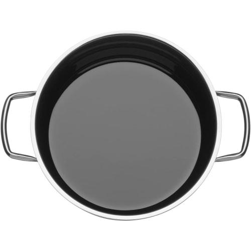 WMF FusionTech Mineral Low Casserole PL (Platinum) 20cm, Shallow, Double-handled Pot, Compatible with Induction and Gas Stoves, Waterless Cooking, Mad