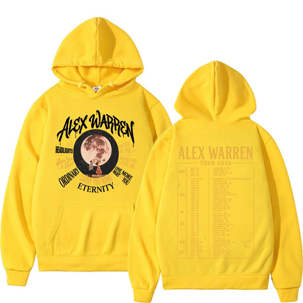 Alex Warren Moon Artwork Music Tour 2026 Hoodies Men's Women Fashion Punk Hip Hop Sweatshirt Fleece Casual Long Sleeve Pullovers