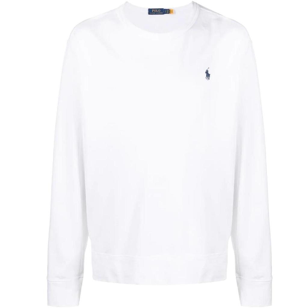 Polo Ralph Lauren Ss23 Solid Color Logo Embroidered Long Sleeve Sweater Men sweater White 710899996-002